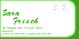 sara frisch business card